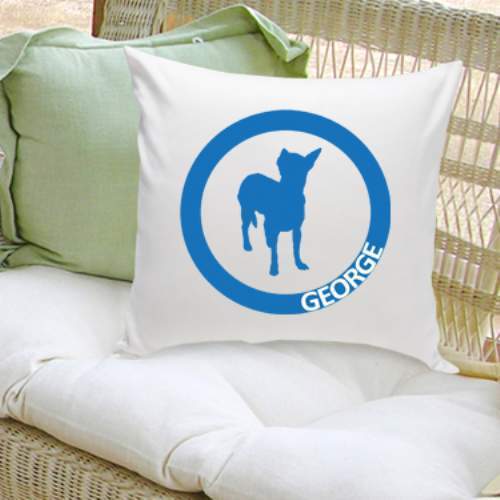 Classic Circle Personalized Dog Throw Pillow-Pillow-JDS Marketing-Top Notch Gift Shop