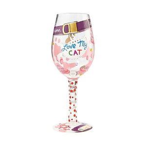Love My Cat Wine Glass by Lolita®-Wine Glass-Designs by Lolita® (Enesco)-Top Notch Gift Shop