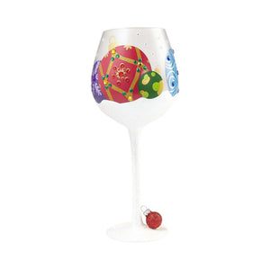 Snow Ornaments Super Bling Wine Glass by Lolita®-Wine Glass-Designs by Lolita® (Enesco)-Top Notch Gift Shop