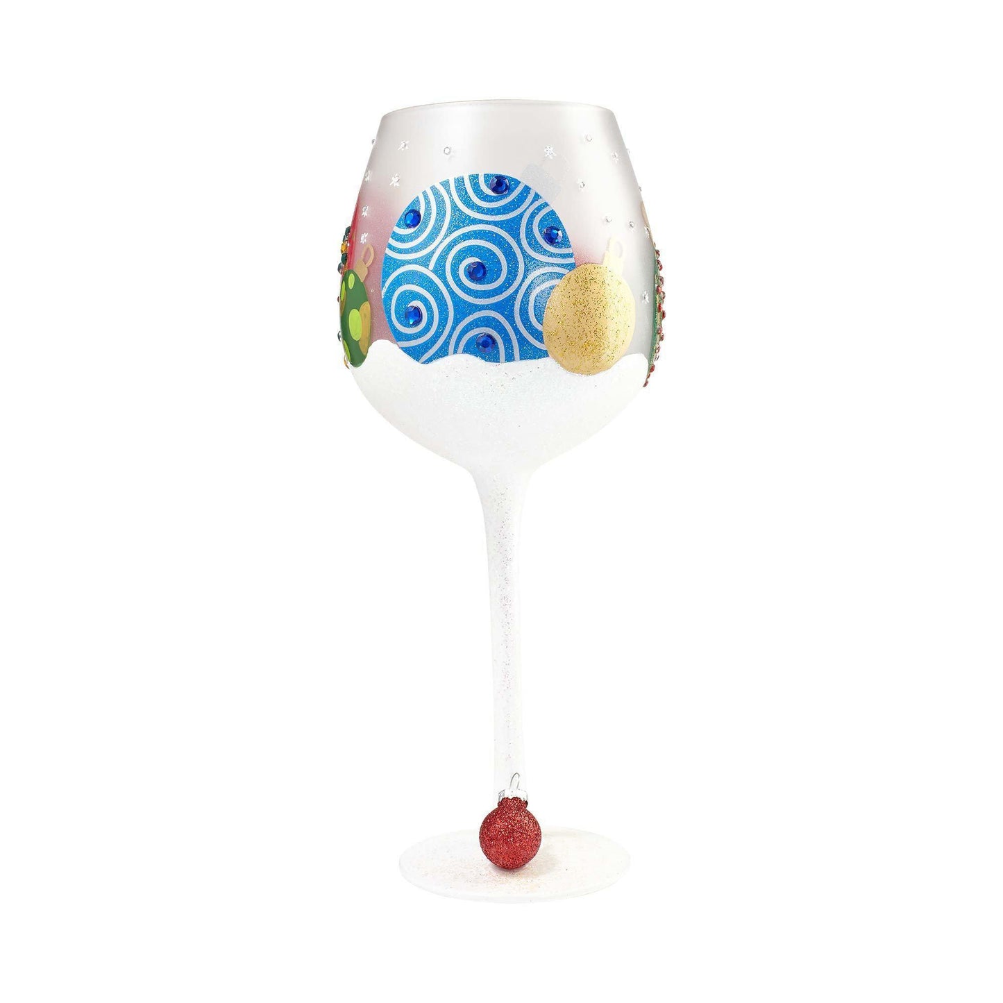 Snow Ornaments Super Bling Wine Glass by Lolita®-Wine Glass-Designs by Lolita® (Enesco)-Top Notch Gift Shop