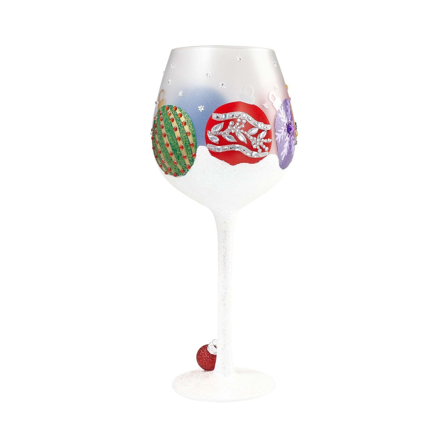 Snow Ornaments Super Bling Wine Glass by Lolita®-Wine Glass-Designs by Lolita® (Enesco)-Top Notch Gift Shop