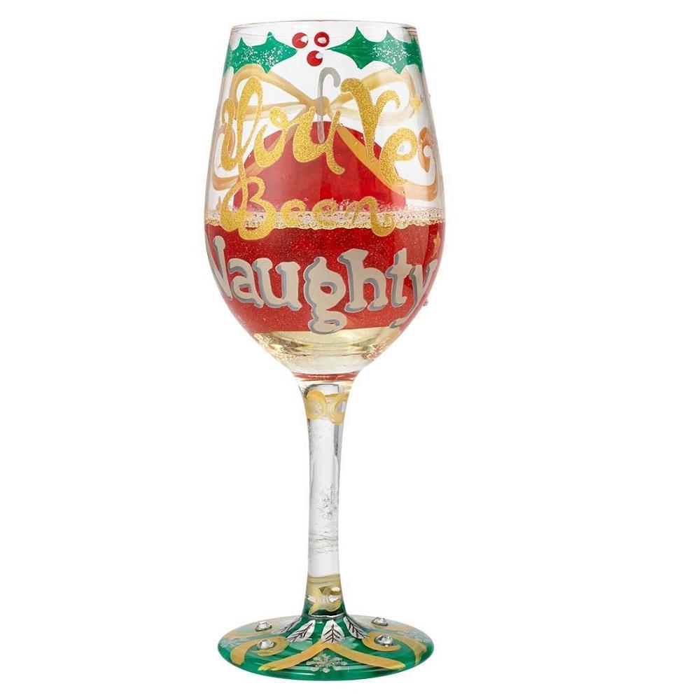 Naughty Christmas Wine Glass by Lolita®-Wine Glass-Designs by Lolita® (Enesco)-Top Notch Gift Shop