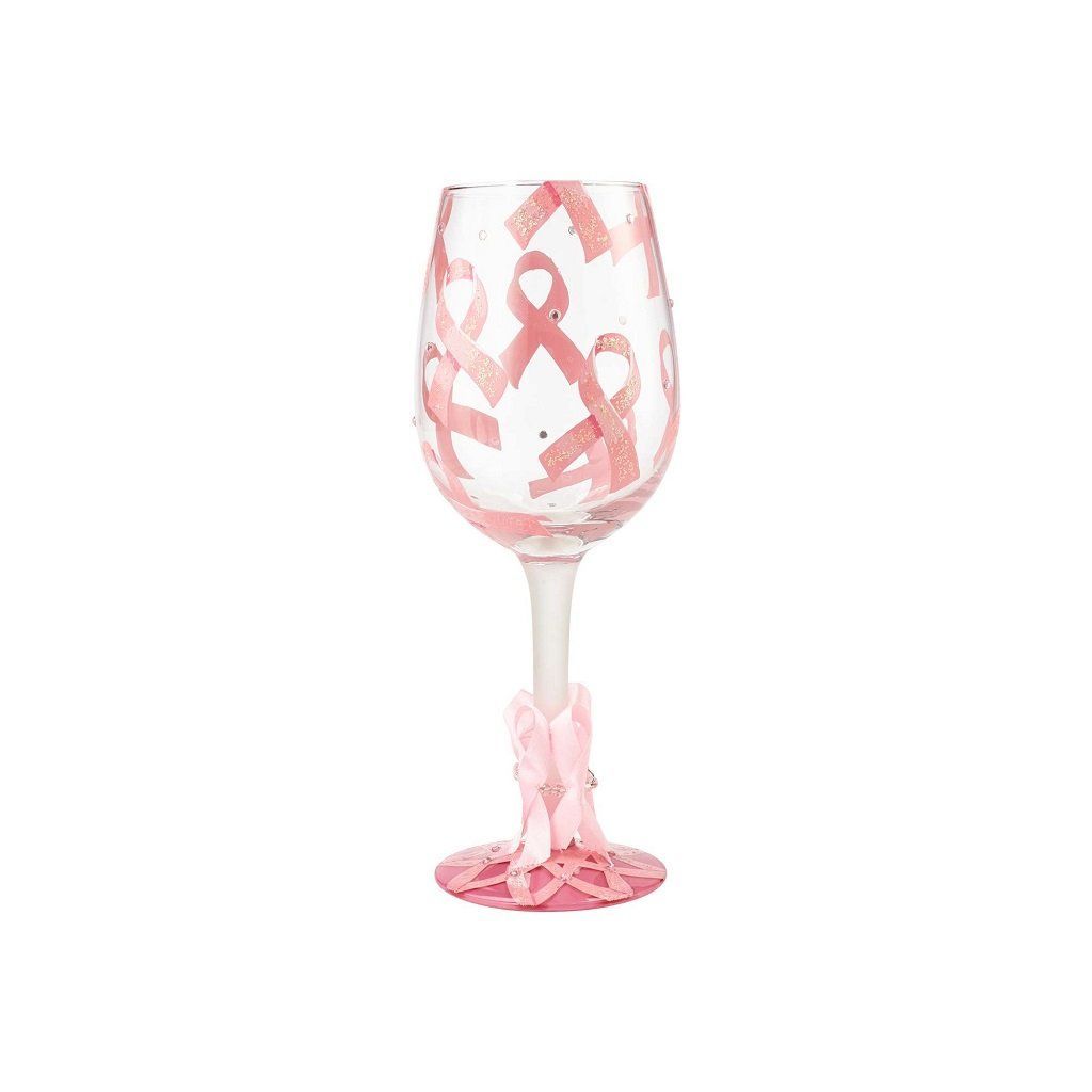 Pink Ribbon Wine Glass by Lolita®-Wine Glass-Designs by Lolita® (Enesco)-Top Notch Gift Shop