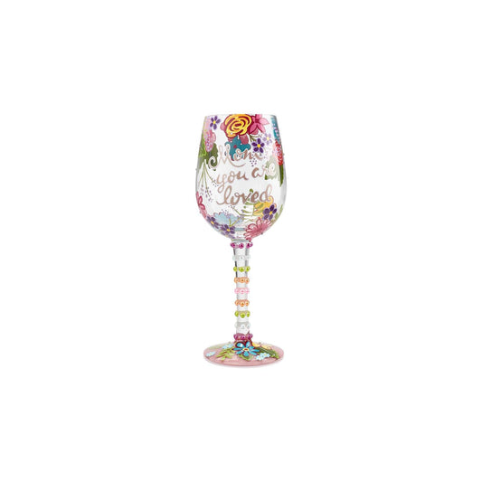 Mom, You Are Loved Wine Glass by Lolita®-Wine Glass-Designs by Lolita® (Enesco)-Top Notch Gift Shop