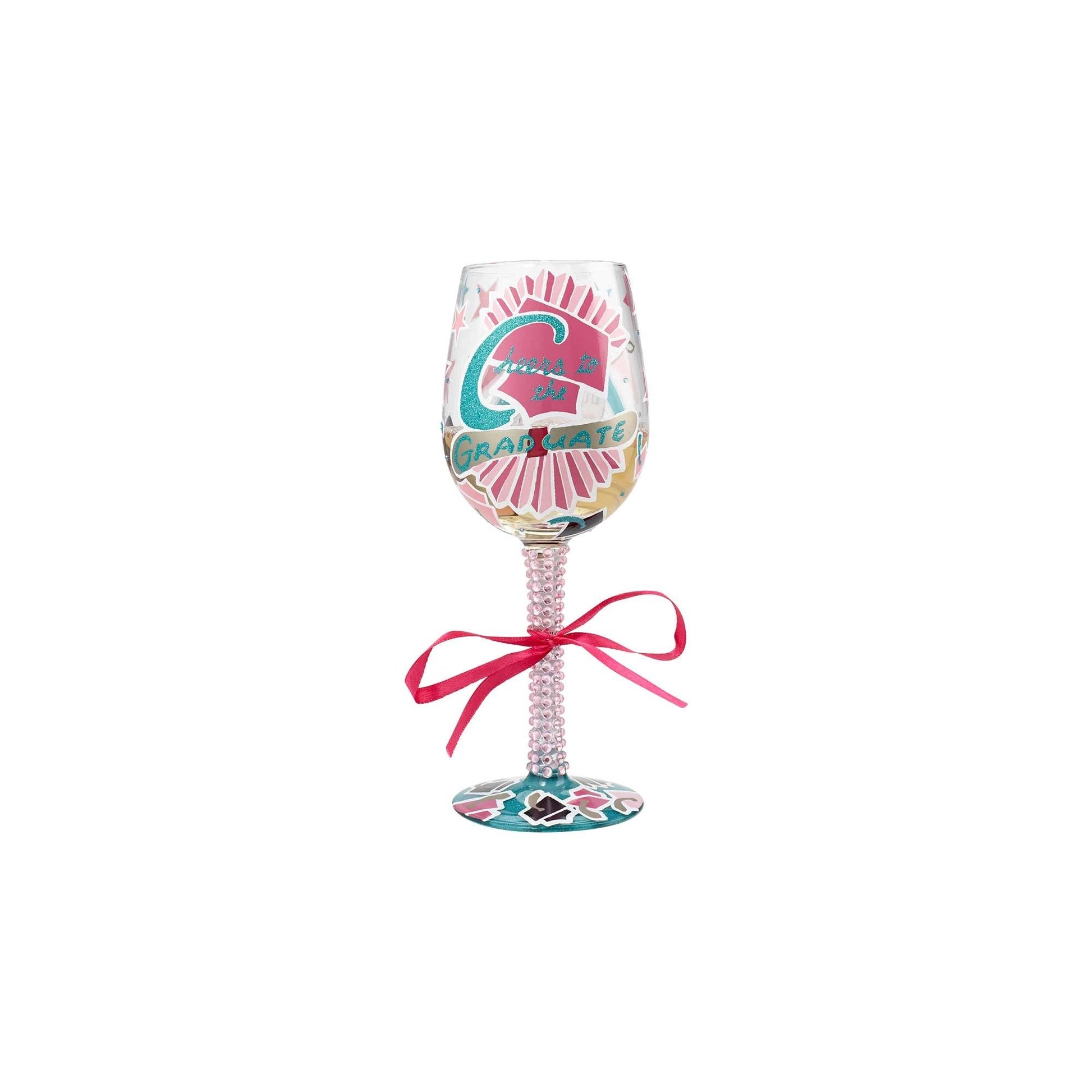 Cheers To The Graduate Wine Glass by Lolita®-Wine Glass-Designs by Lolita® (Enesco)-Top Notch Gift Shop