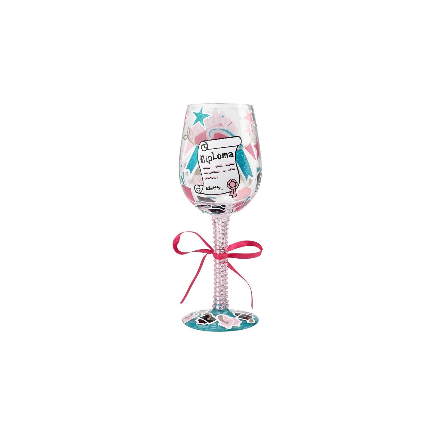 Cheers To The Graduate Wine Glass by Lolita®-Wine Glass-Designs by Lolita® (Enesco)-Top Notch Gift Shop