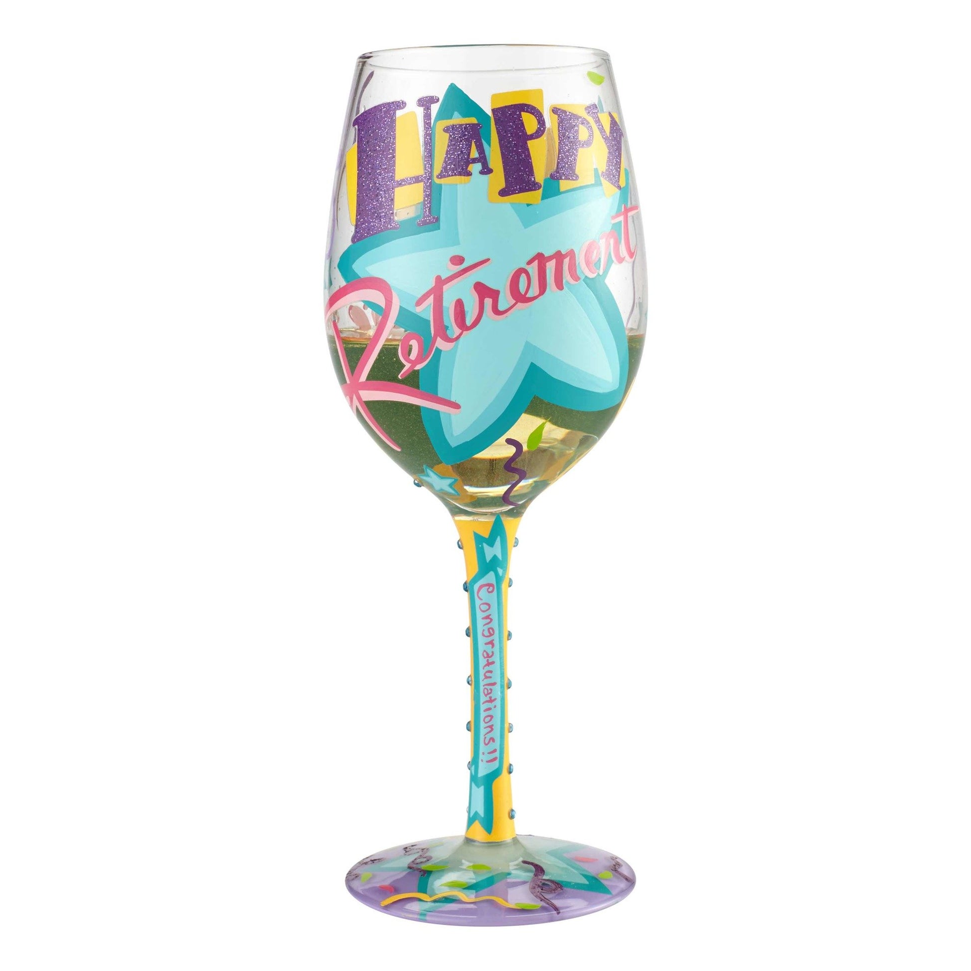 Happy Retirement Wine Glass by Lolita®-Wine Glass-Designs by Lolita® (Enesco)-Top Notch Gift Shop