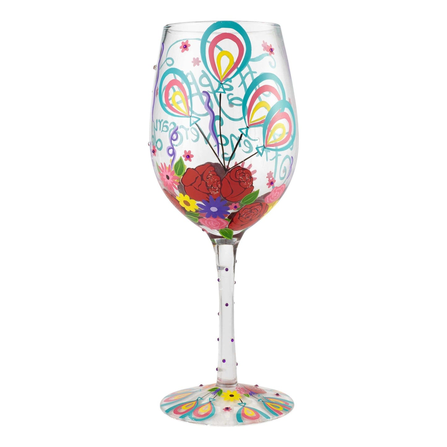 Happy Friendversary Wine Glass by Lolita®-Wine Glass-Designs by Lolita® (Enesco)-Top Notch Gift Shop