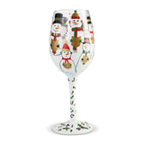 Singing in the Snow Wine Glass by Lolita®-Wine Glass-Designs by Lolita® (Enesco)-Top Notch Gift Shop