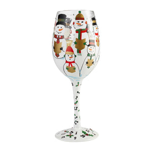 Singing in the Snow Wine Glass by Lolita®-Wine Glass-Designs by Lolita® (Enesco)-Top Notch Gift Shop