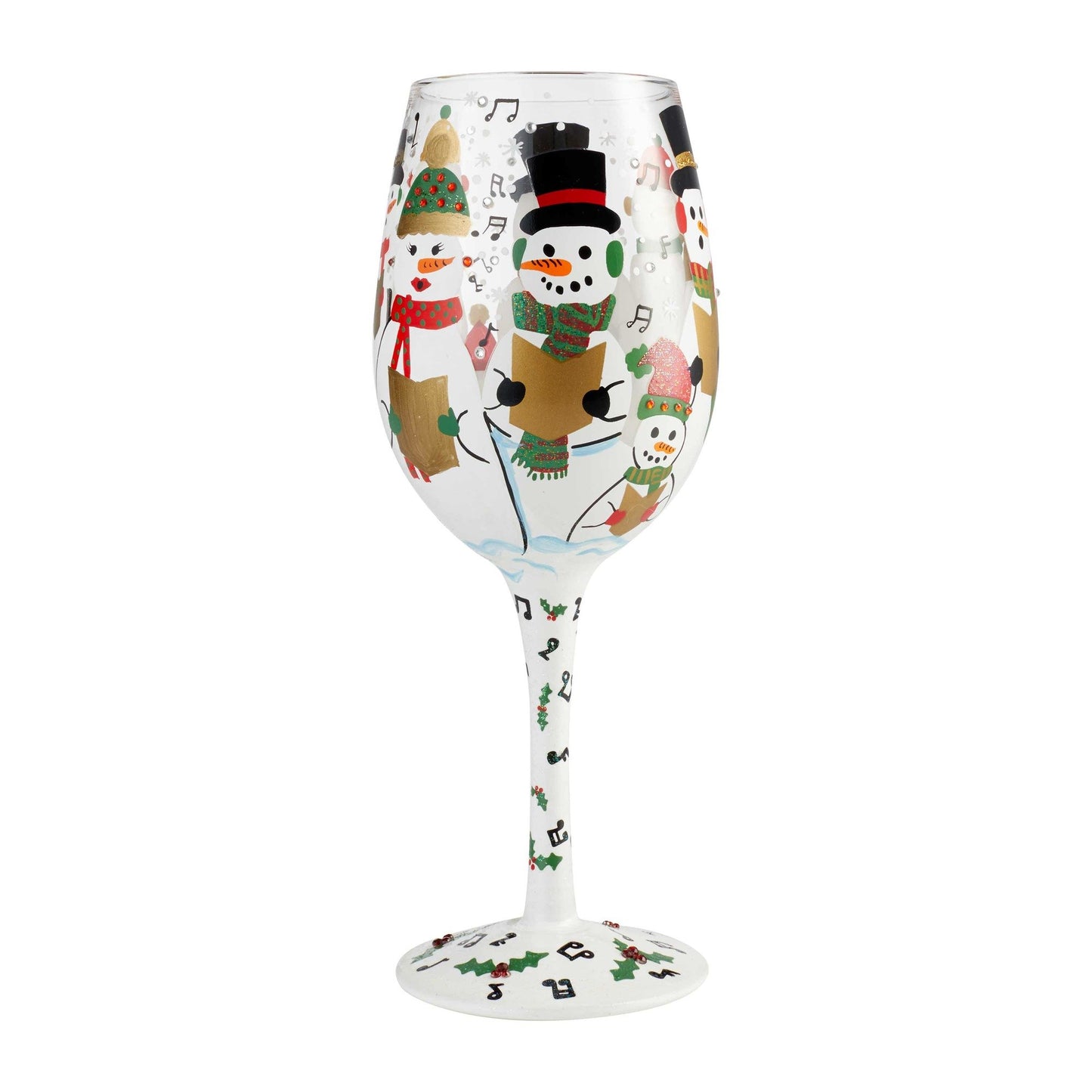 Singing in the Snow Wine Glass by Lolita®-Wine Glass-Designs by Lolita® (Enesco)-Top Notch Gift Shop