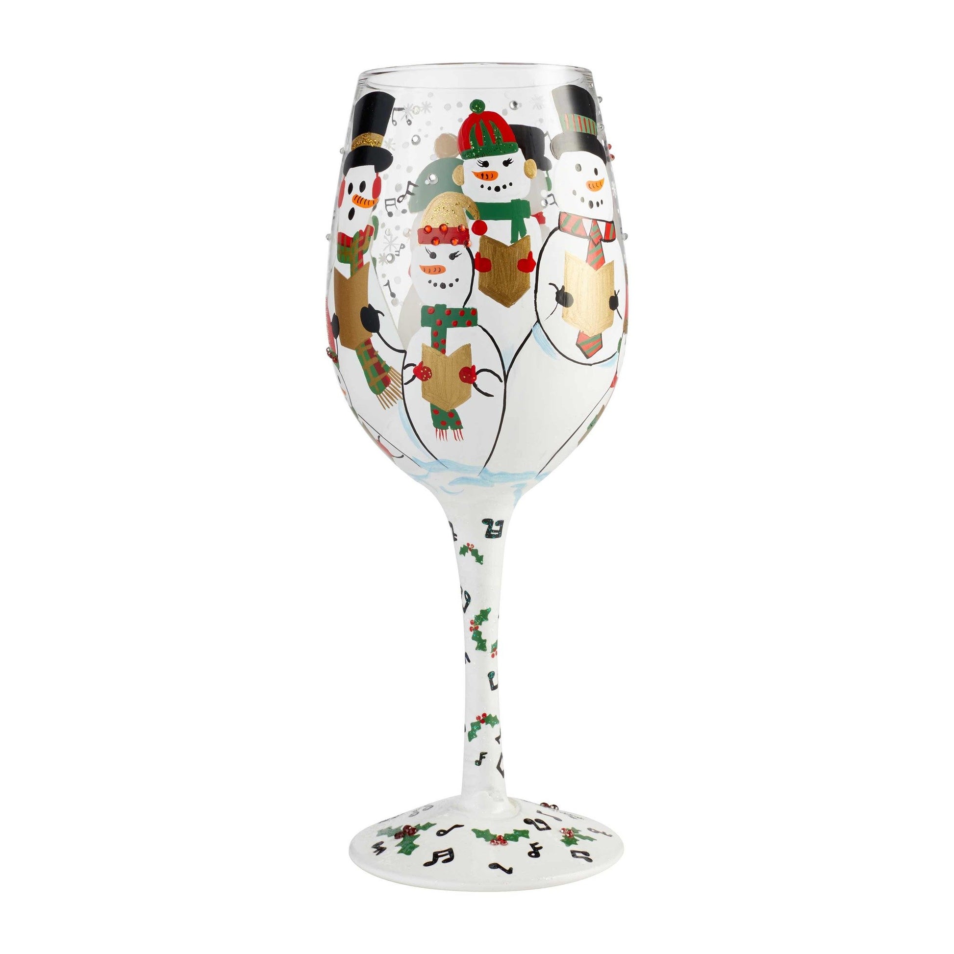 Singing in the Snow Wine Glass by Lolita®-Wine Glass-Designs by Lolita® (Enesco)-Top Notch Gift Shop