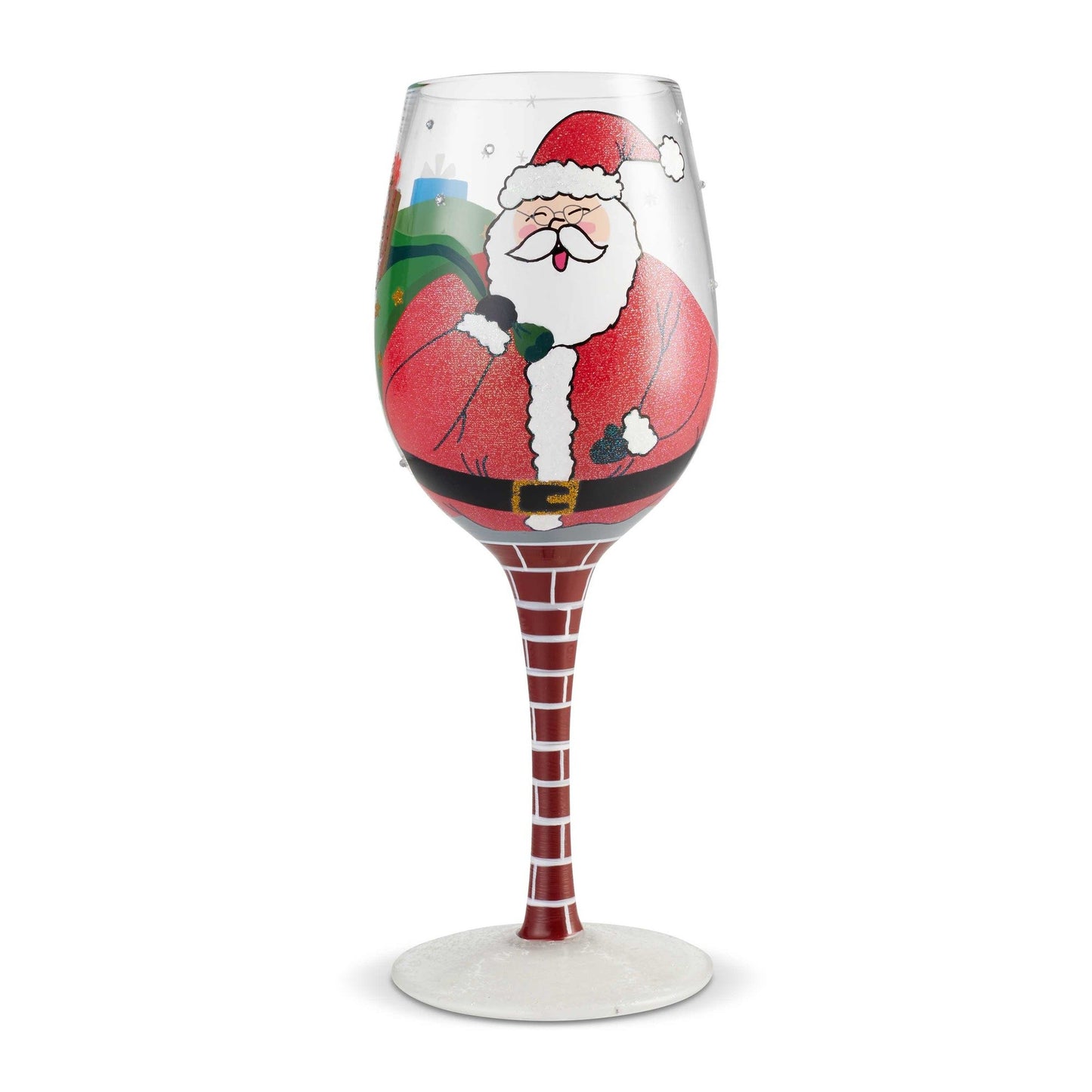 Stuck Santa Wine Glass by Lolita®-Wine Glass-Designs by Lolita® (Enesco)-Top Notch Gift Shop