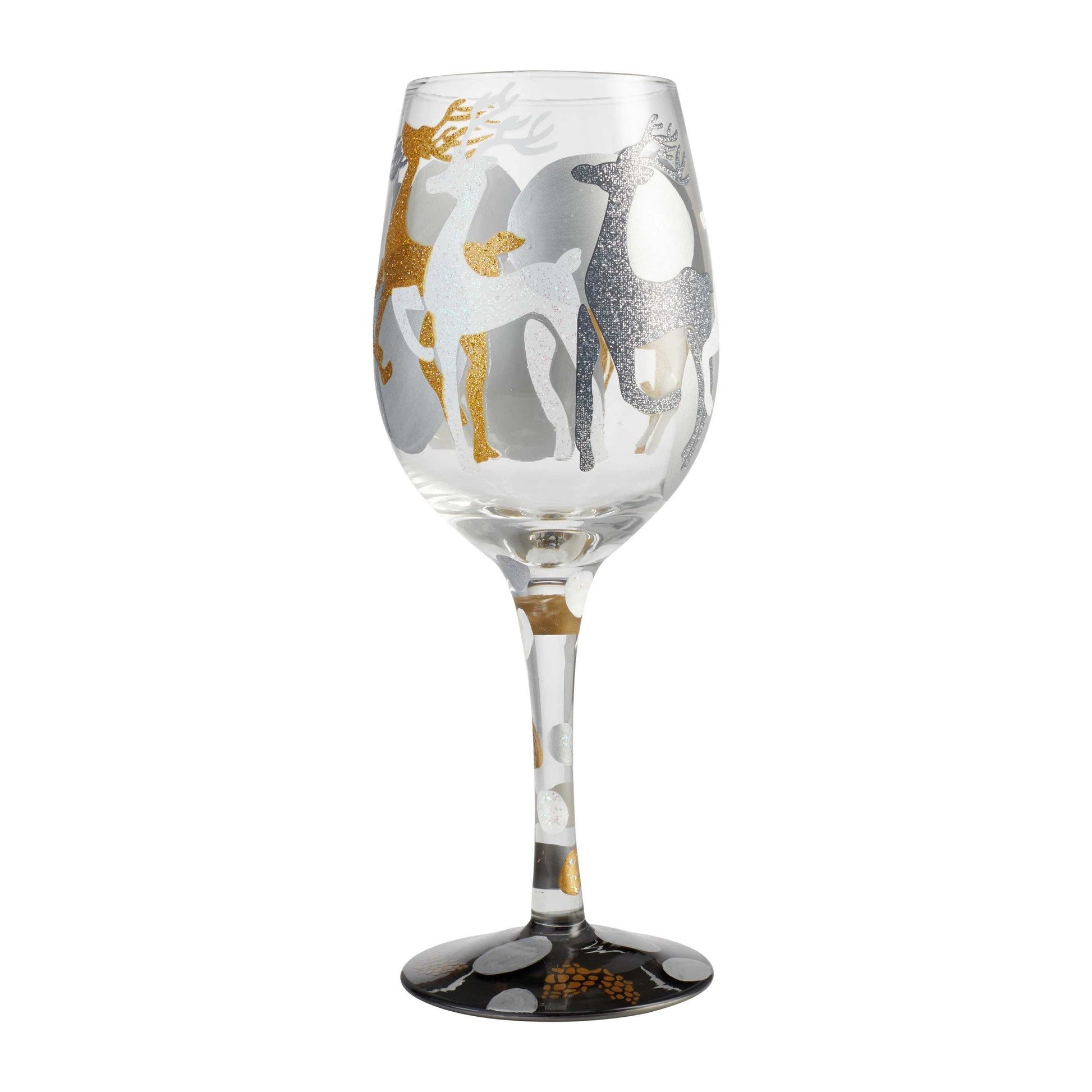 Visions of Reindeer Wine Glass by Lolita®-Wine Glass-Designs by Lolita® (Enesco)-Top Notch Gift Shop