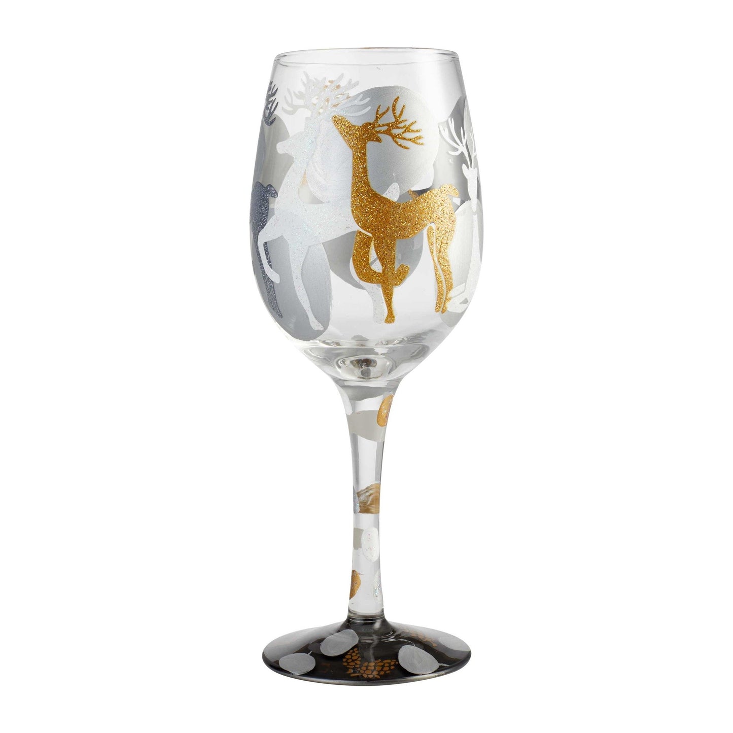 Visions of Reindeer Wine Glass by Lolita®-Wine Glass-Designs by Lolita® (Enesco)-Top Notch Gift Shop