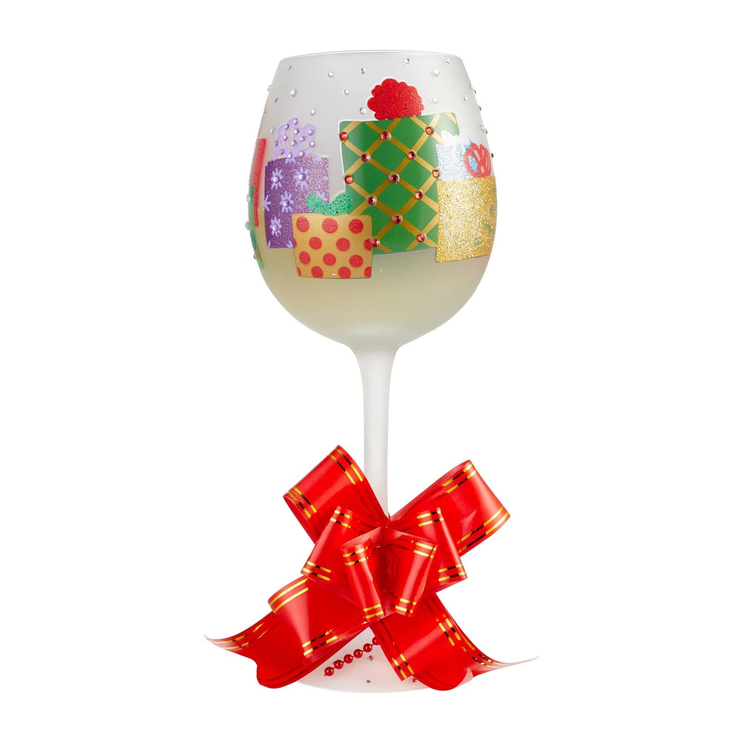 Yuletide Treasures Super Bling Wine Glass by Lolita®-Wine Glass-Designs by Lolita® (Enesco)-Top Notch Gift Shop