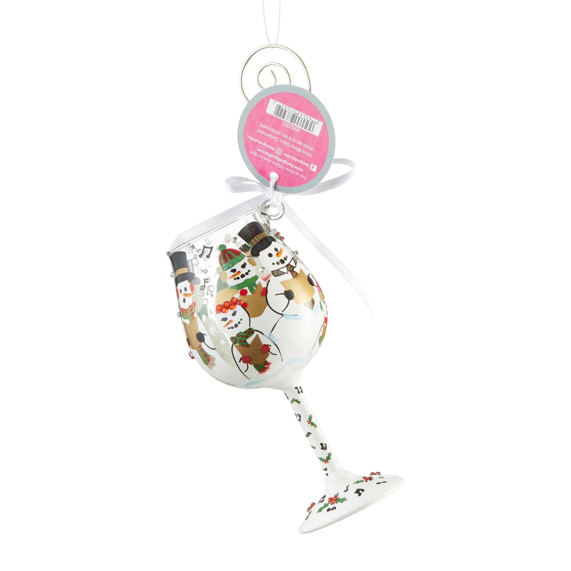 Singing in the Snow Mini Wine Glass Ornament by Lolita®-Ornament-Designs by Lolita® (Enesco)-Top Notch Gift Shop