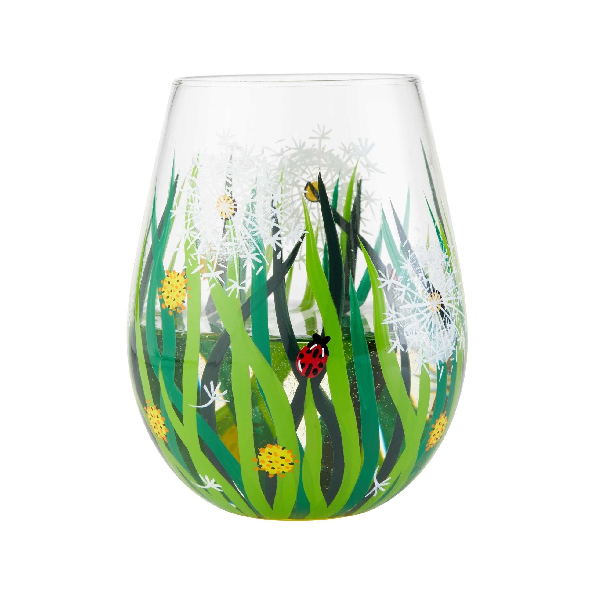 Dandelion Stemless Wine Glass by Lolita®-Stemless Wine Glass-Designs by Lolita® (Enesco)-Top Notch Gift Shop