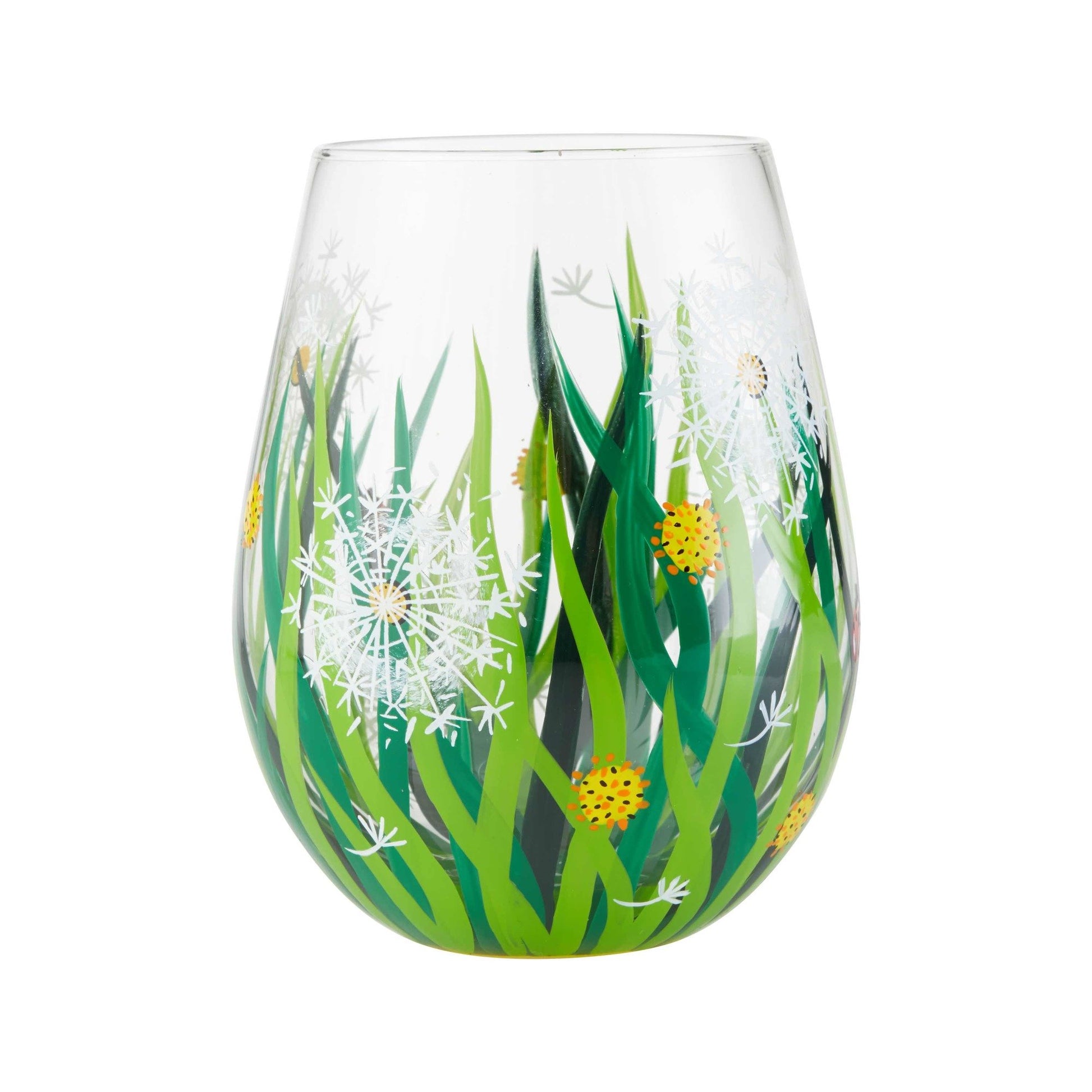 Dandelion Stemless Wine Glass by Lolita®-Stemless Wine Glass-Designs by Lolita® (Enesco)-Top Notch Gift Shop