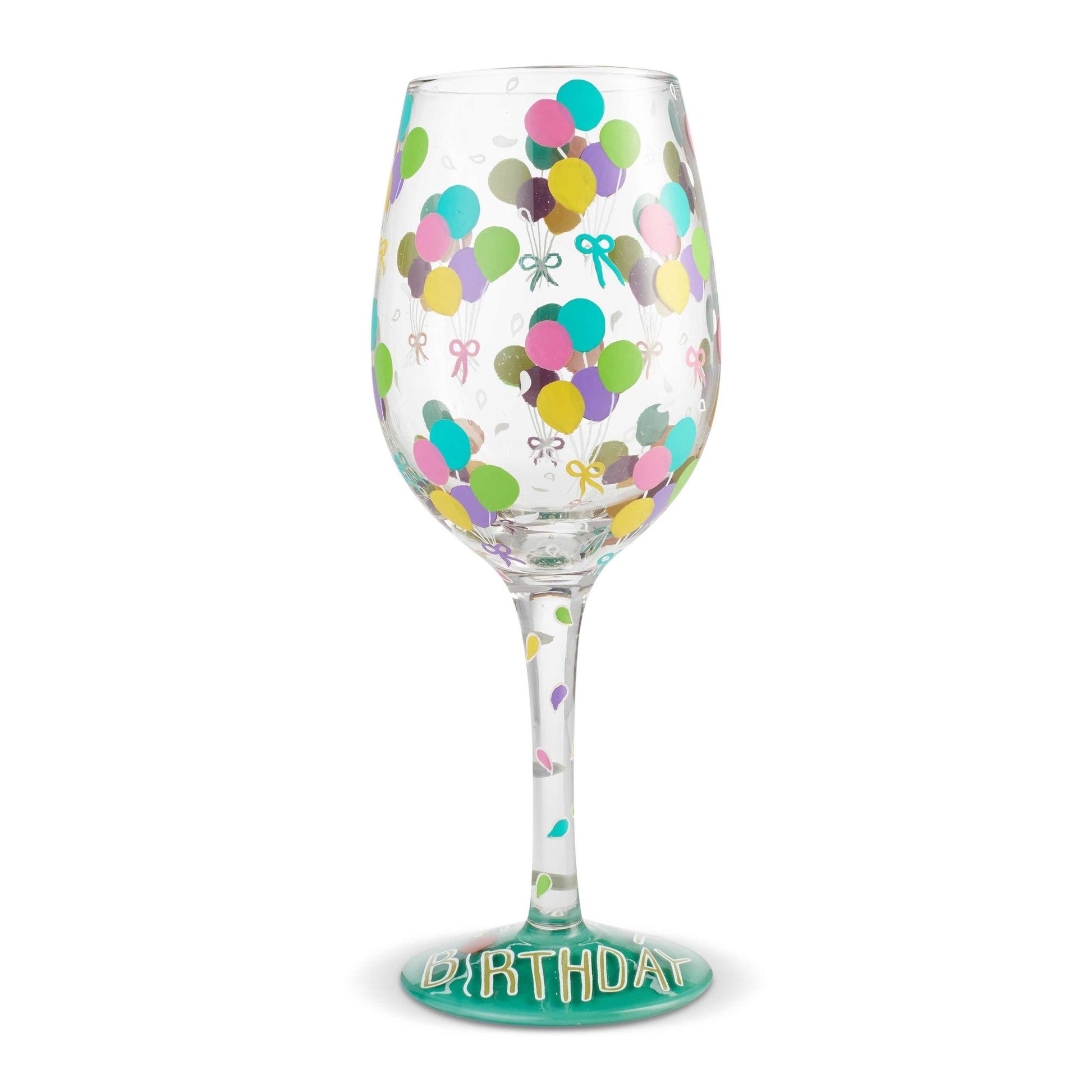 Birthday Balloons Wine Glass by Lolita®-Wine Glass-Designs by Lolita® (Enesco)-Top Notch Gift Shop