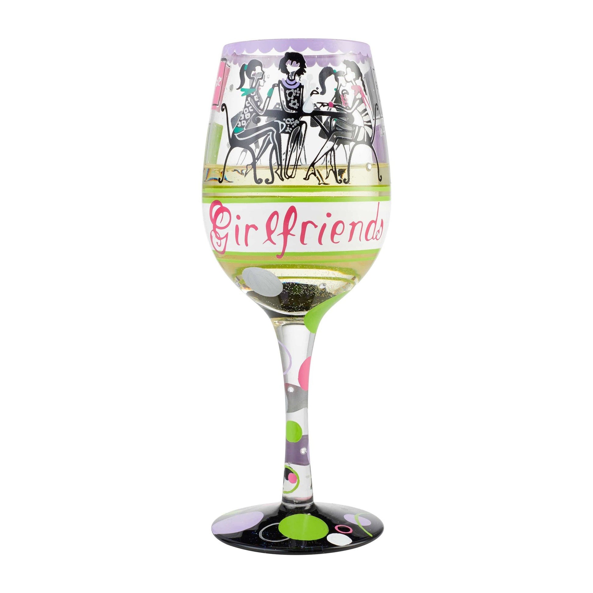 Girlfriends Together Wine Glass by Lolita®-Wine Glass-Designs by Lolita® (Enesco)-Top Notch Gift Shop