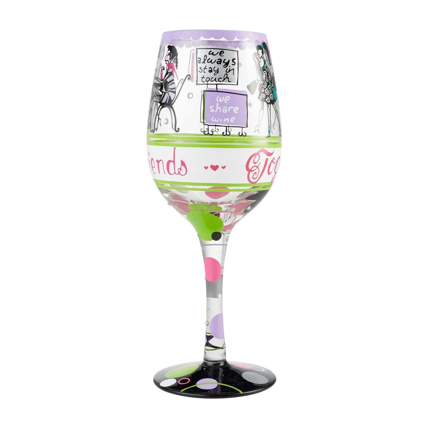 Girlfriends Together Wine Glass by Lolita®-Wine Glass-Designs by Lolita® (Enesco)-Top Notch Gift Shop