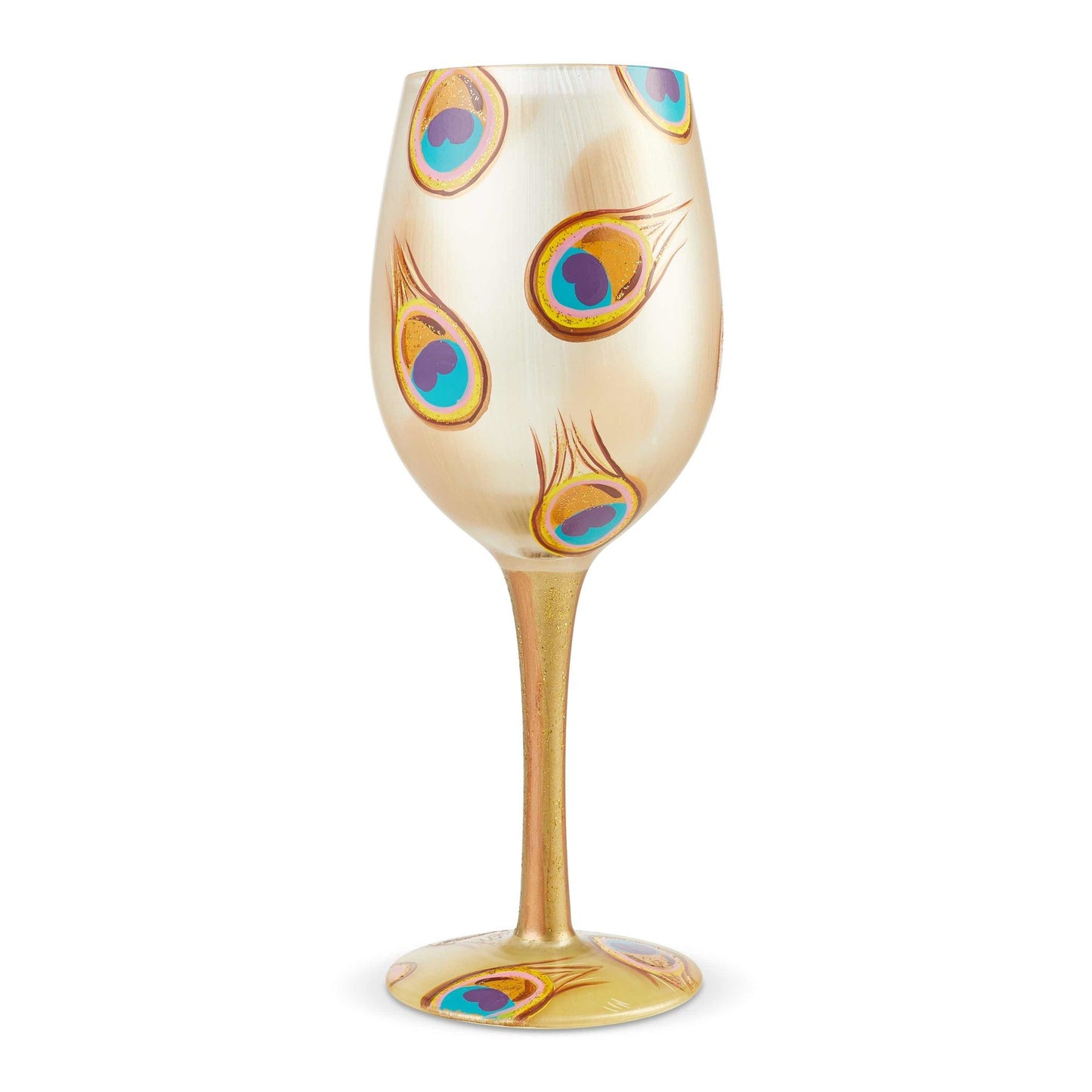 Golden Peacock Wine Glass by Lolita®-Wine Glass-Designs by Lolita® (Enesco)-Top Notch Gift Shop