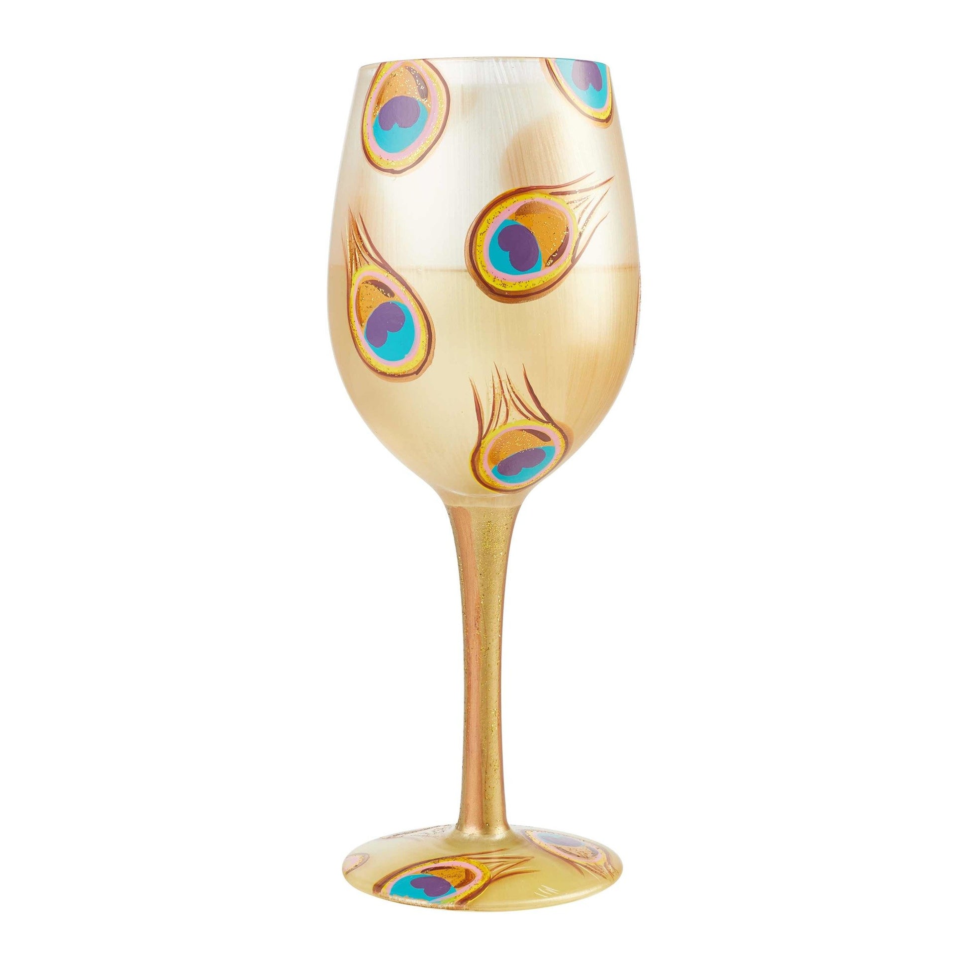 Golden Peacock Wine Glass by Lolita®-Wine Glass-Designs by Lolita® (Enesco)-Top Notch Gift Shop