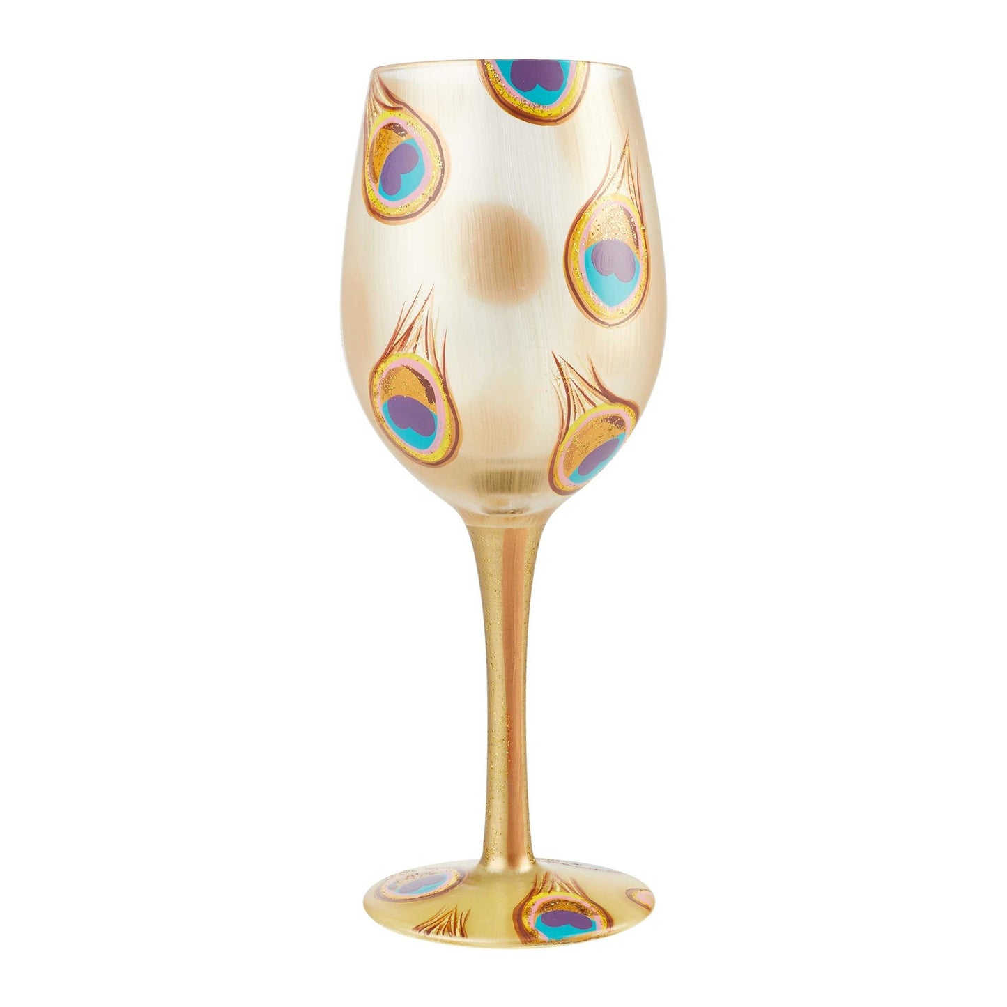 Golden Peacock Wine Glass by Lolita®-Wine Glass-Designs by Lolita® (Enesco)-Top Notch Gift Shop