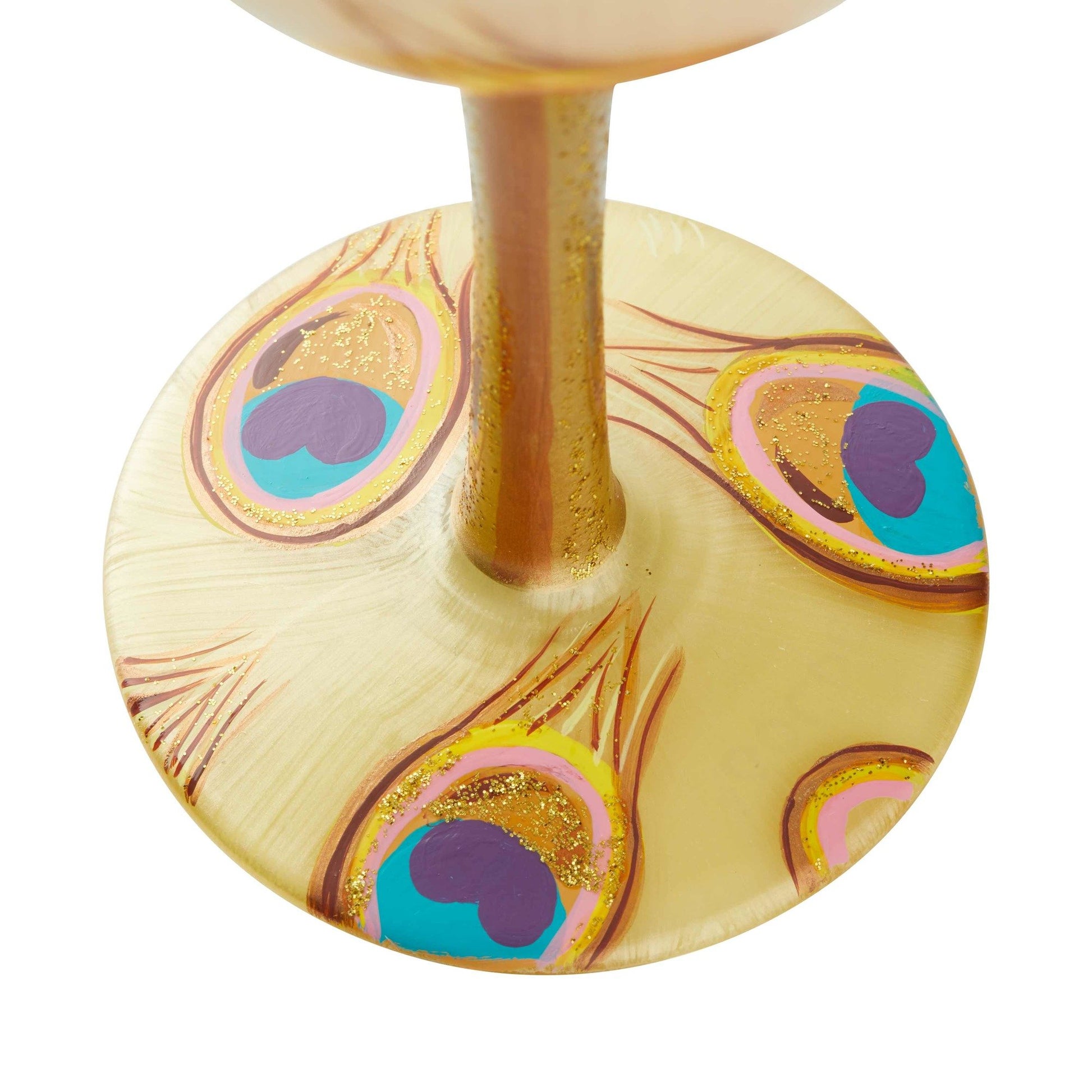 Golden Peacock Wine Glass by Lolita®-Wine Glass-Designs by Lolita® (Enesco)-Top Notch Gift Shop