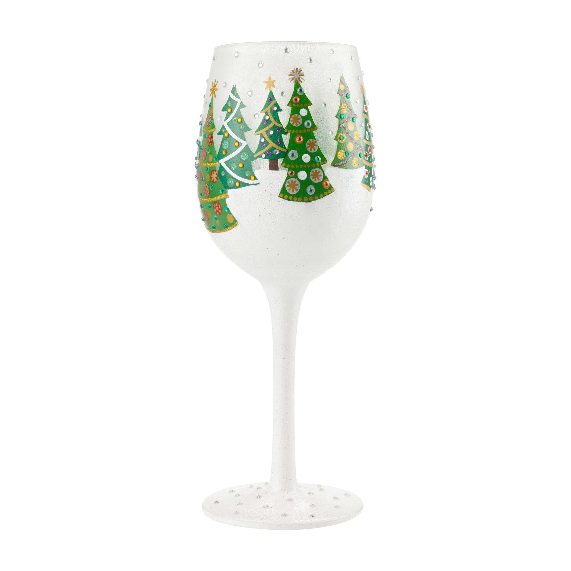 Christmas Trees In The Snow Wine Glass by Lolita®-Wine Glass-Designs by Lolita® (Enesco)-Top Notch Gift Shop