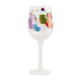 Stockings In The Snow Wine Glass by Lolita®-Wine Glass-Designs by Lolita® (Enesco)-Top Notch Gift Shop