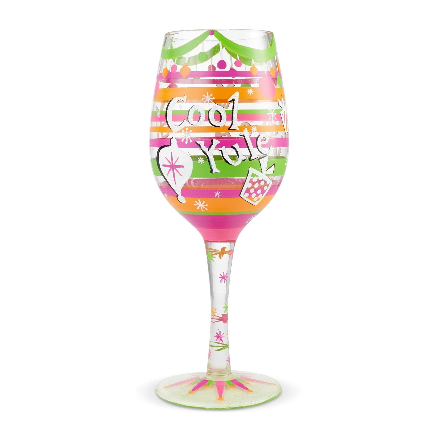 Cool Yule Wine Glass by Lolita®-Wine Glass-Designs by Lolita® (Enesco)-Top Notch Gift Shop