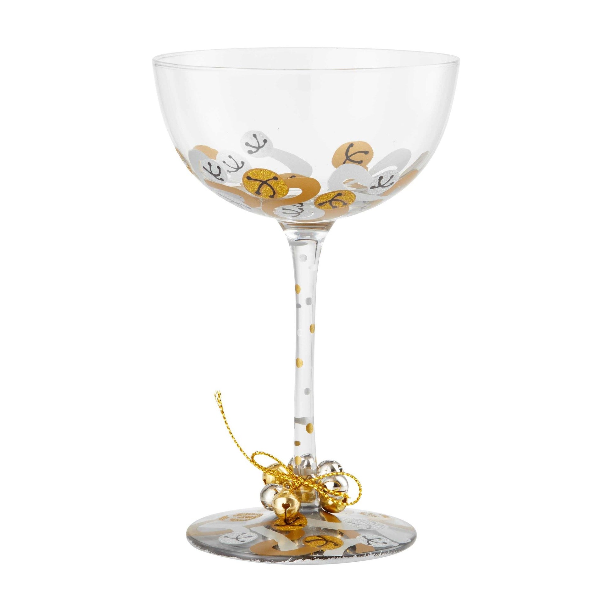 Jingle Bells Coupe Glass by Lolita-Coupe Glasses-Designs by Lolita® (Enesco)-Top Notch Gift Shop