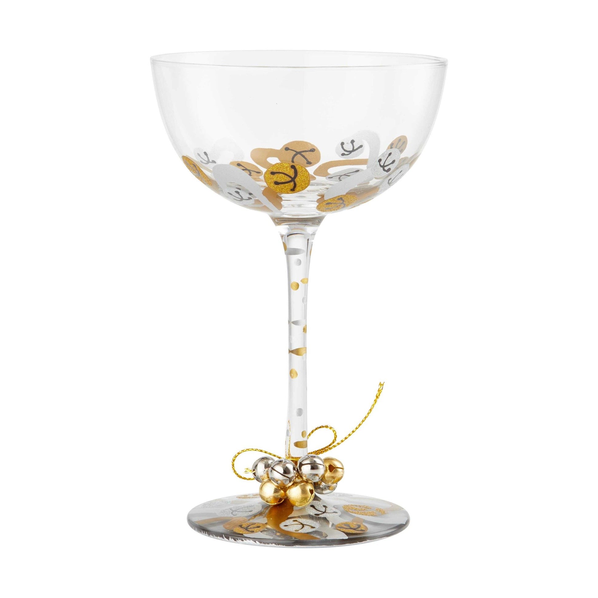 Jingle Bells Coupe Glass by Lolita-Coupe Glasses-Designs by Lolita® (Enesco)-Top Notch Gift Shop