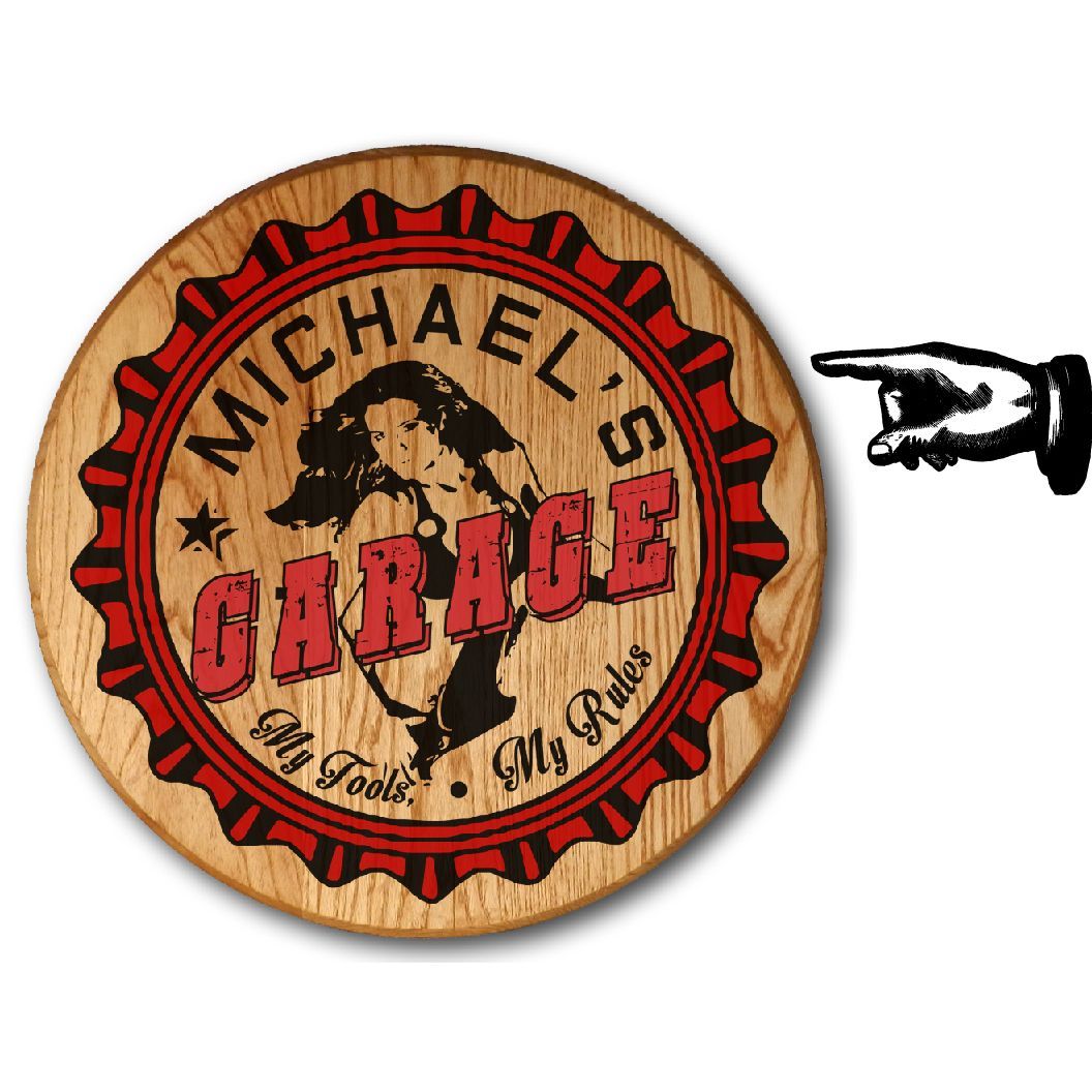 Garage Girl Room Barrel Head Sign - Personalized-Barrel Sign-1000 Oaks Barrel-Top Notch Gift Shop