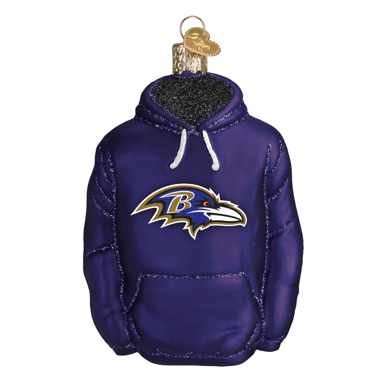 Baltimore Ravens Hand Blown Glass Hoodie Ornament-Ornament-Old World Christmas-Top Notch Gift Shop