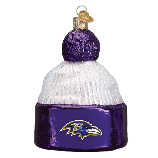 Baltimore Ravens Hand Blown Glass Beanie Ornament-Ornament-Old World Christmas-Top Notch Gift Shop