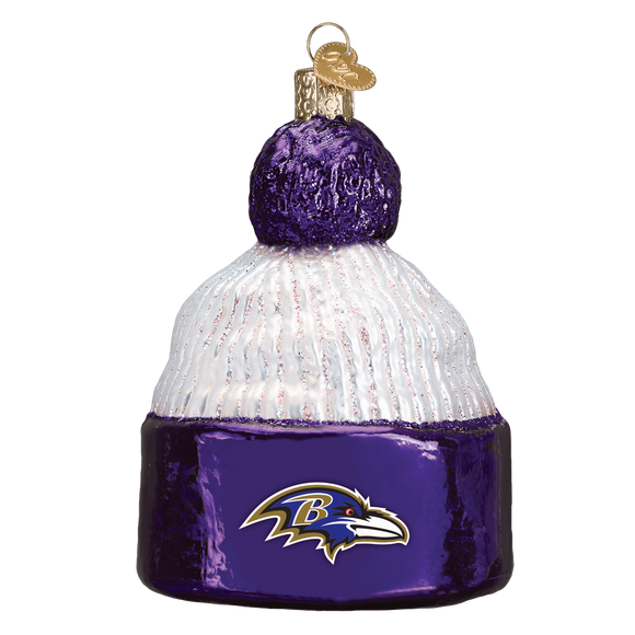 Baltimore Ravens Hand Blown Glass Beanie Ornament-Ornament-Old World Christmas-Top Notch Gift Shop