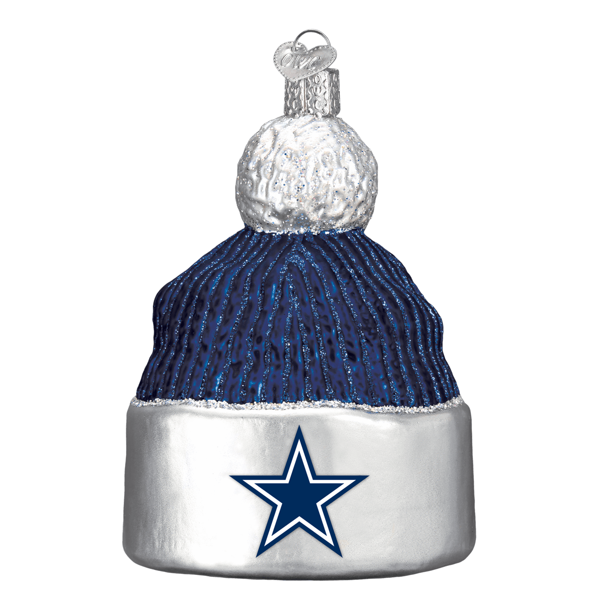 Dallas Cowboys Hand Blown Glass Beanie Ornament-Ornament-Old World Christmas-Top Notch Gift Shop