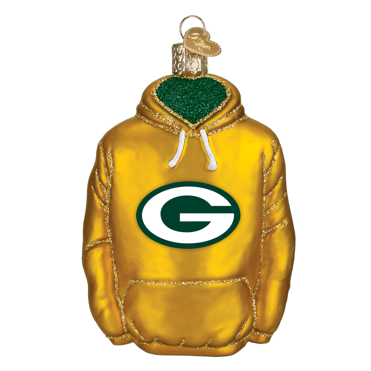 Green Bay Packers Hand Blown Glass Hoodie Ornament-Ornament-Old World Christmas-Top Notch Gift Shop