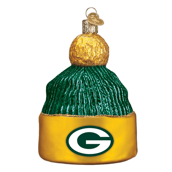 Green Bay Packers Hand Blown Glass Beanie Ornament-Ornament-Old World Christmas-Top Notch Gift Shop