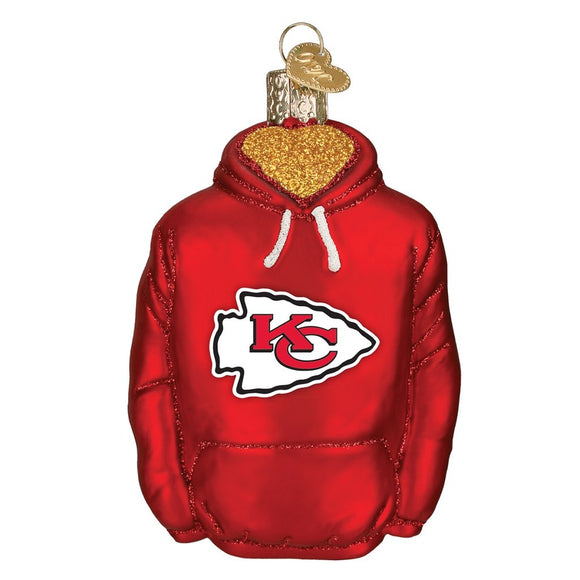 Kansas City Chiefs Hand Blown Glass Hoodie Ornament-Ornament-Old World Christmas-Top Notch Gift Shop