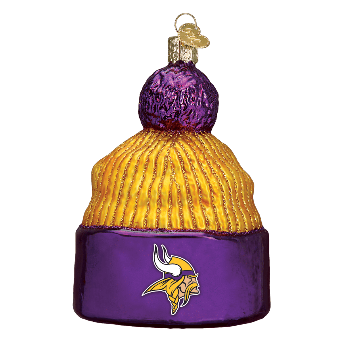 Minnesota Vikings Hand Blown Glass Beanie Ornament-Ornament-Old World Christmas-Top Notch Gift Shop