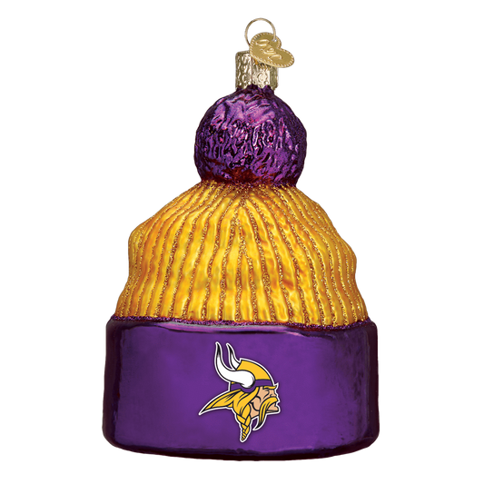 Minnesota Vikings Hand Blown Glass Beanie Ornament-Ornament-Old World Christmas-Top Notch Gift Shop