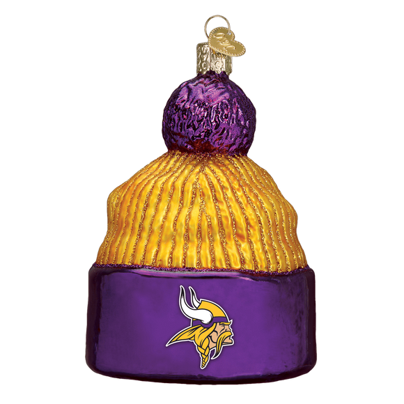 Minnesota Vikings Hand Blown Glass Beanie Ornament-Ornament-Old World Christmas-Top Notch Gift Shop