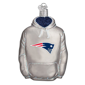New England Patriots Hand Blown Glass Hoodie Ornament-Ornament-Old World Christmas-Top Notch Gift Shop