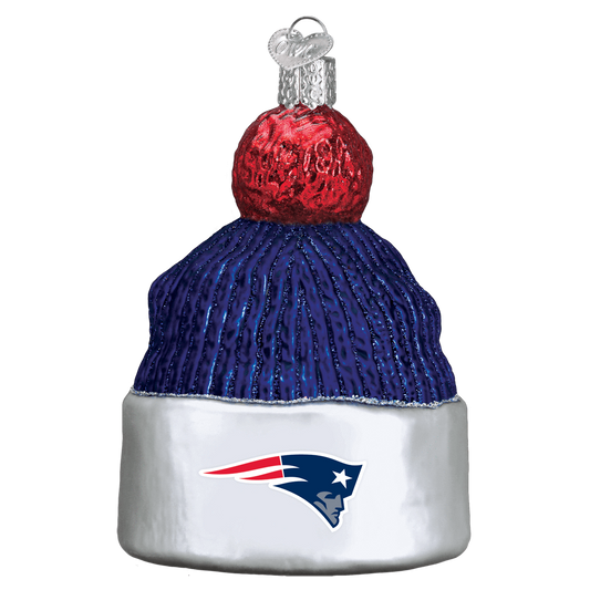 New England Patriots Hand Blown Glass Beanie Ornament-Ornament-Old World Christmas-Top Notch Gift Shop