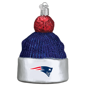 New England Patriots Hand Blown Glass Beanie Ornament-Ornament-Old World Christmas-Top Notch Gift Shop