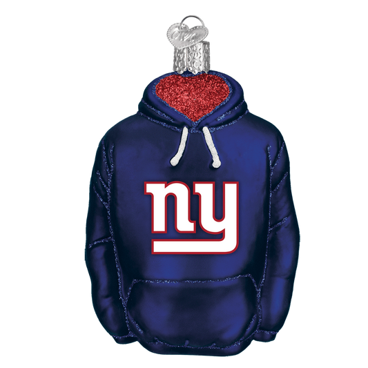 New York Giants Hand Blown Glass Hoodie Ornament-Ornament-Old World Christmas-Top Notch Gift Shop